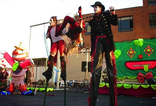 Stilt Trick Bar with Aerialist